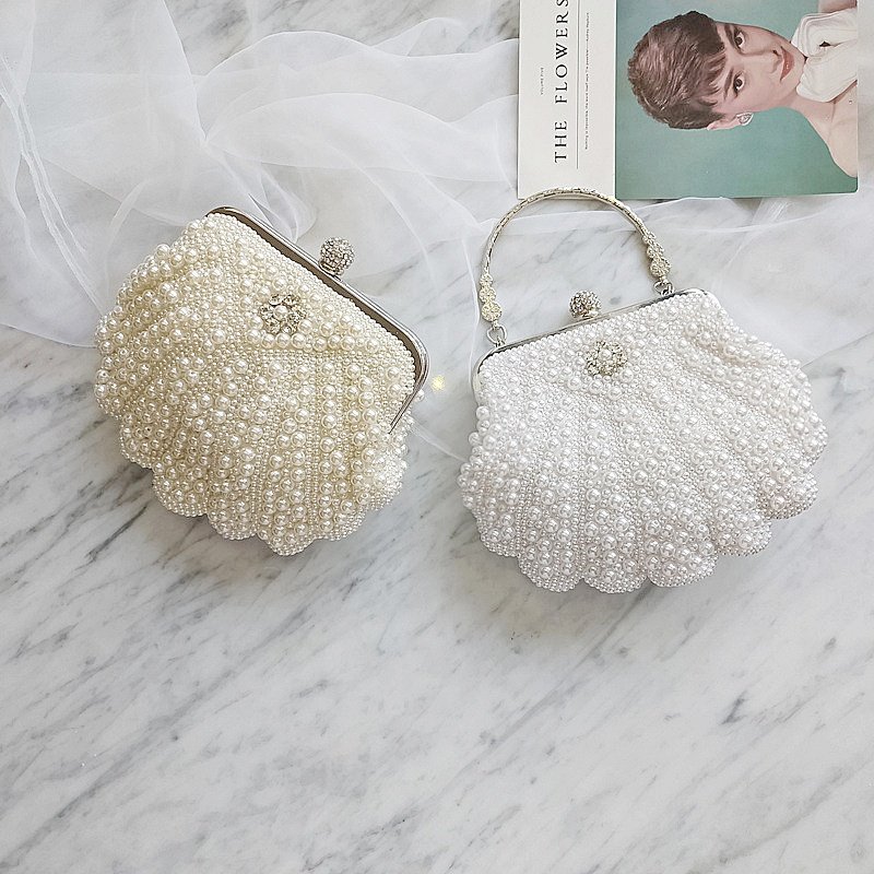 China Wholesale Fashion Shell Pearl Clutch Bag Ladies Purse Women Evening Bags For Party Wedding Banquet