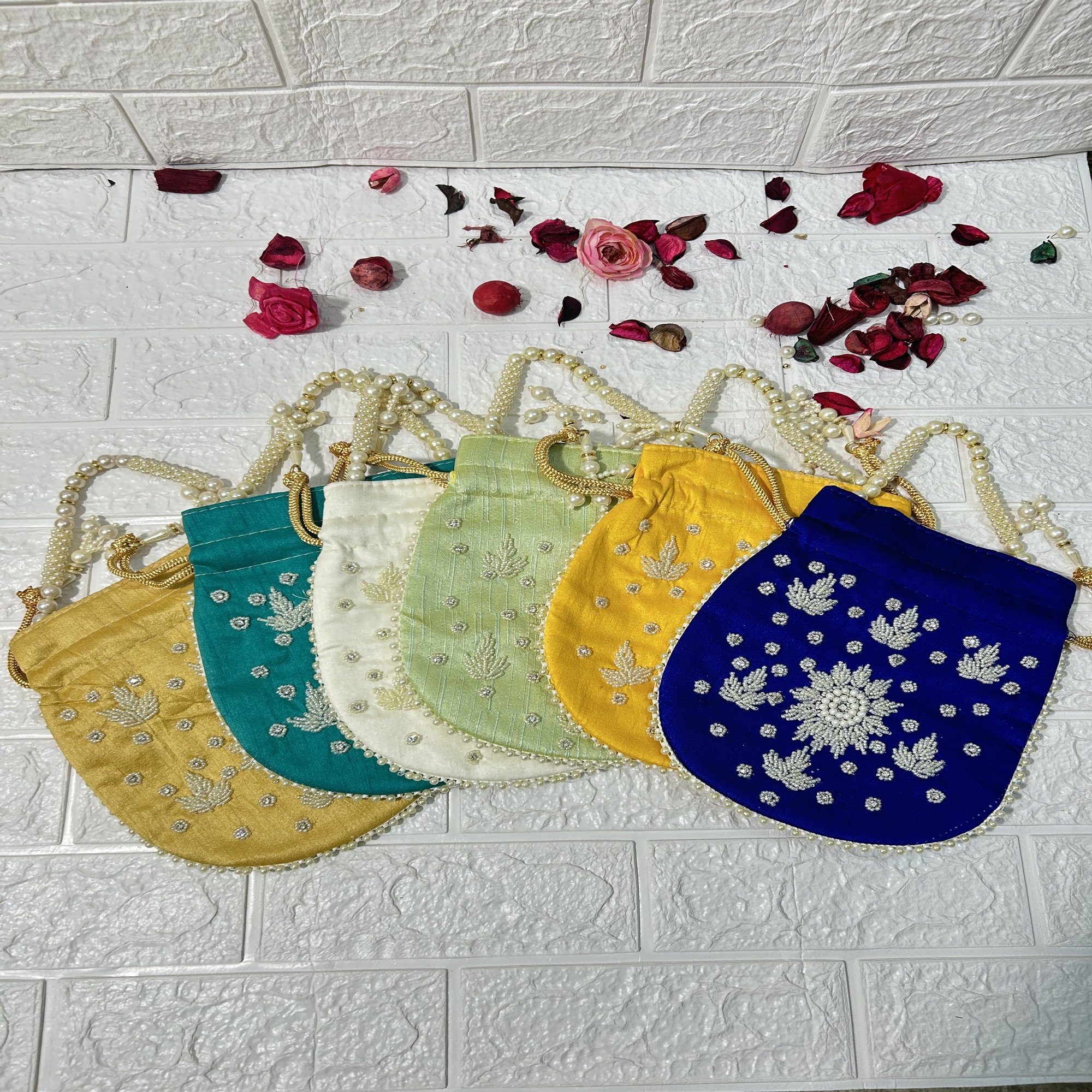 Heavy Pearl Embroidered Womens Evening Bag for Party Wedding Bridesmaid Gifts Return Favors Clutch Purse Handbag