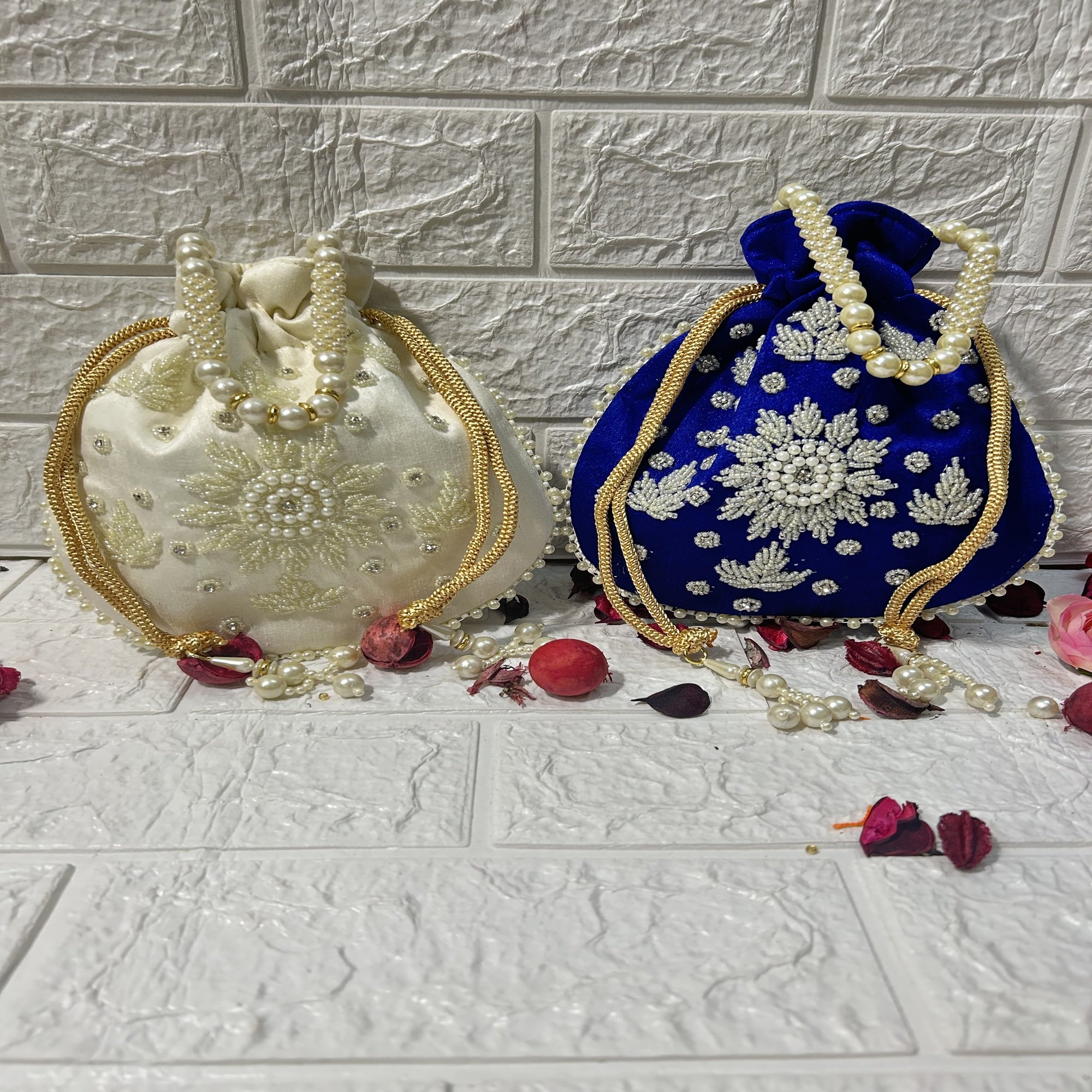 Heavy Pearl Embroidered Womens Evening Bag for Party Wedding Bridesmaid Gifts Return Favors Clutch Purse Handbag
