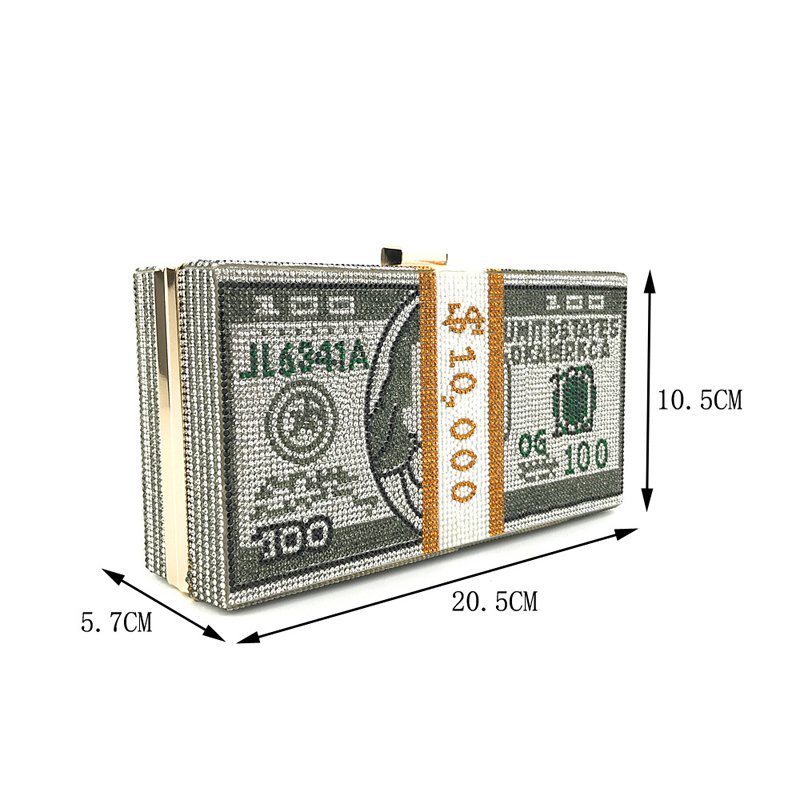 Crystal Rhinestone Clutch Bag For Formal Party Dollar Purses Clutch Women Evening Bag