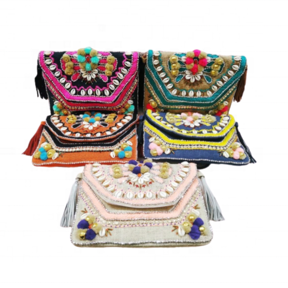 Wholesale Banjara Bohemian Bag from India Multi Color Jute Bag | Boho | Festival | HandCrafted | | Embroidered