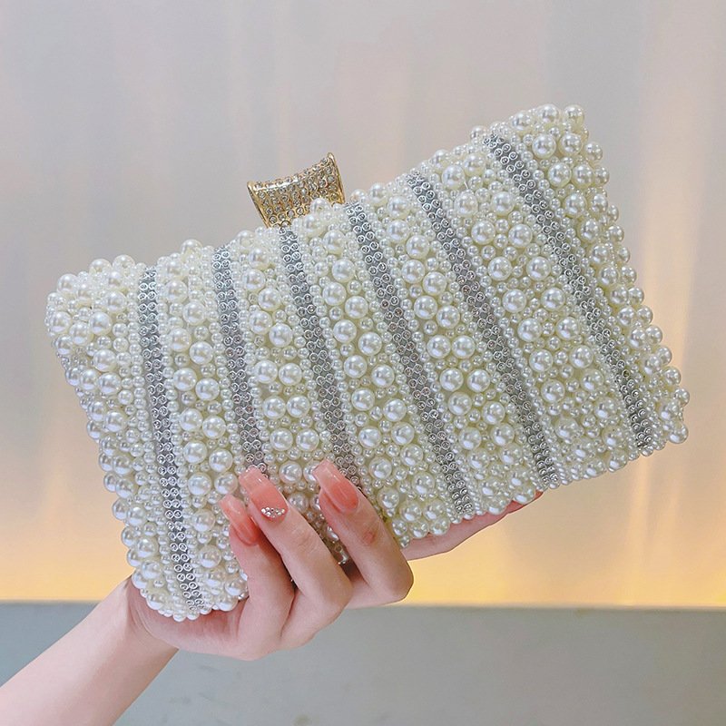 Luxury Evening Bag Diamond-encrusted Handmade Pearl Banquet Bag evening clutch bags for women bling purse