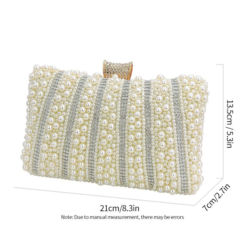 Luxury Evening Bag Diamond-encrusted Handmade Pearl Banquet Bag evening clutch bags for women bling purse