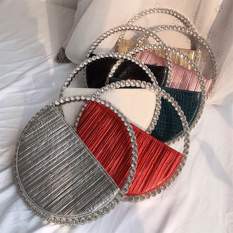 2020 New Luxury Elegant Crystal Evening Bag With Diamond Round Clutch Handbags For Women