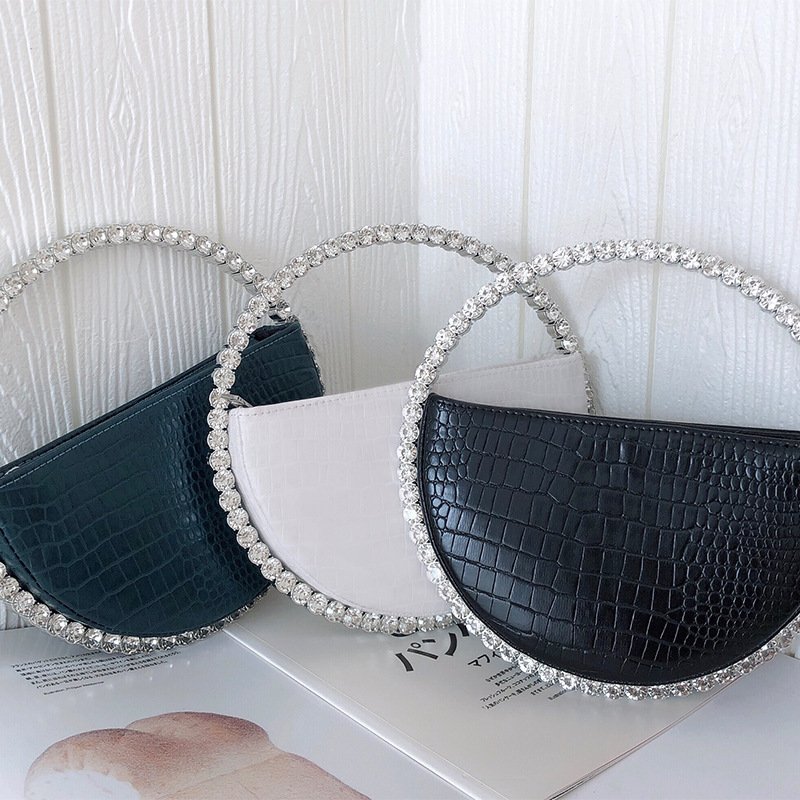 2020 New Luxury Elegant Crystal Evening Bag With Diamond Round Clutch Handbags For Women