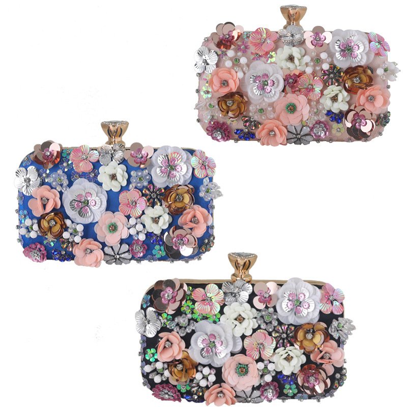 Elegant Fashion Luxury Flower Clutch Evening Bags Women Wedding Party Wallet Bag