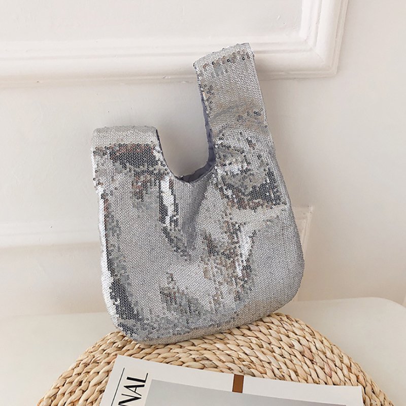 Glitter Sequin Japanese Knot Wrist Bag Fashion Ladies Handbags Party Clutch Evening Bag Custom
