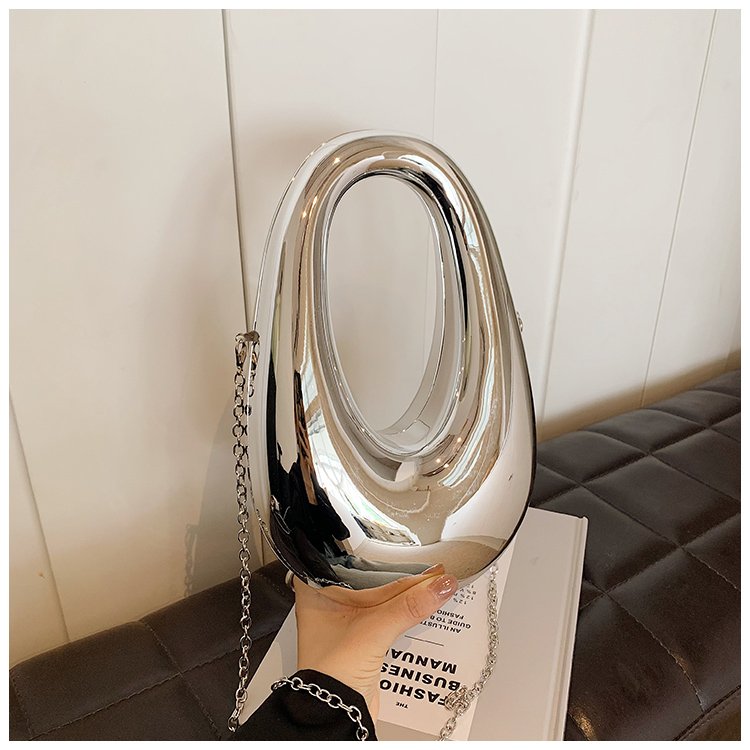 luxury fashion custom made acrylic purse bag women mini half moon acrylic box purse clutch evening bags