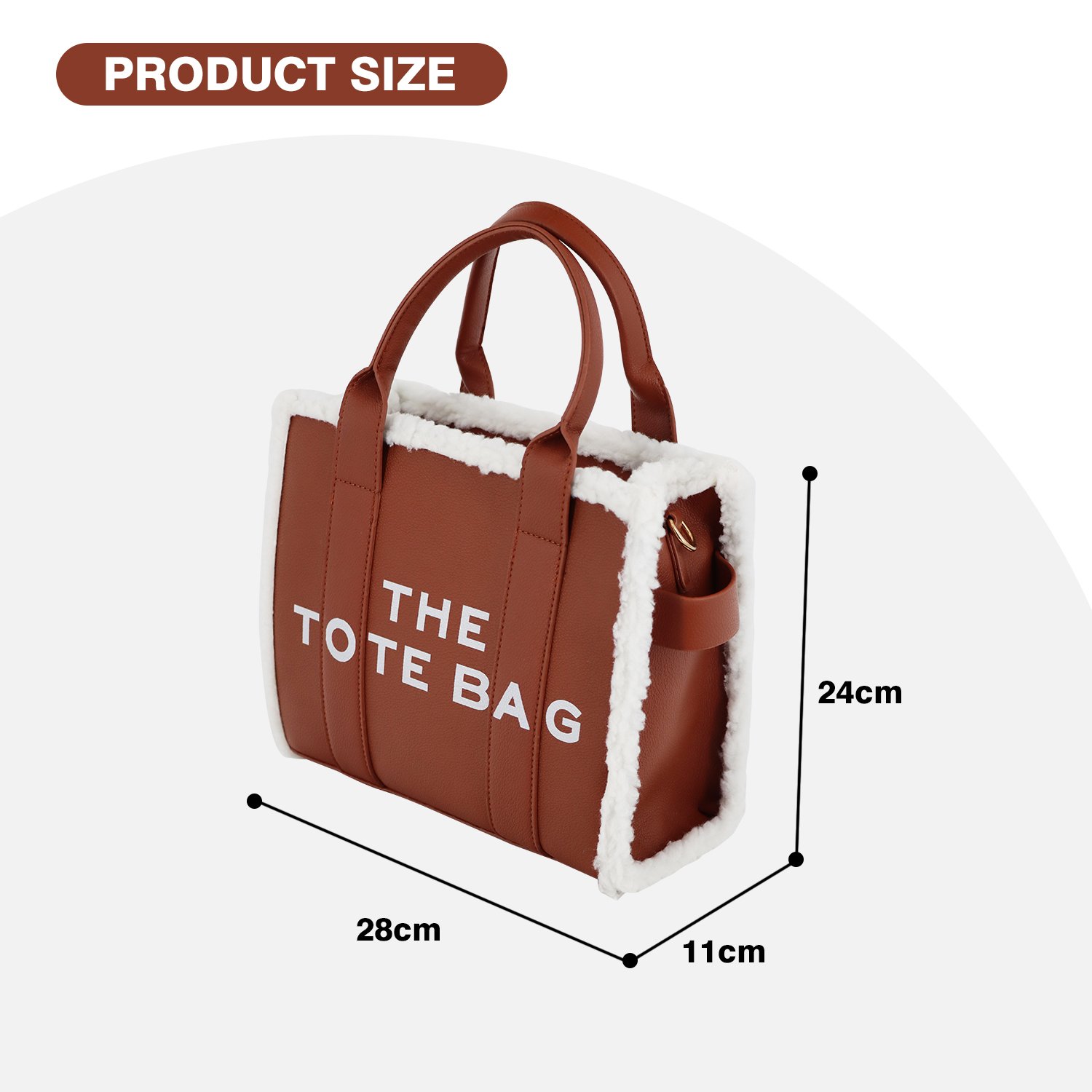 New Design Large Capacity PU Leather Material Tote Bag with An Extended Shoulder Strap