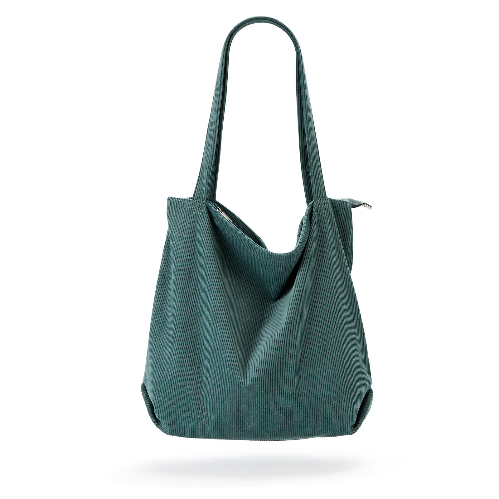 good durable green large casual stylish corduroy fabric ladies the tote bag with zipper for women work
