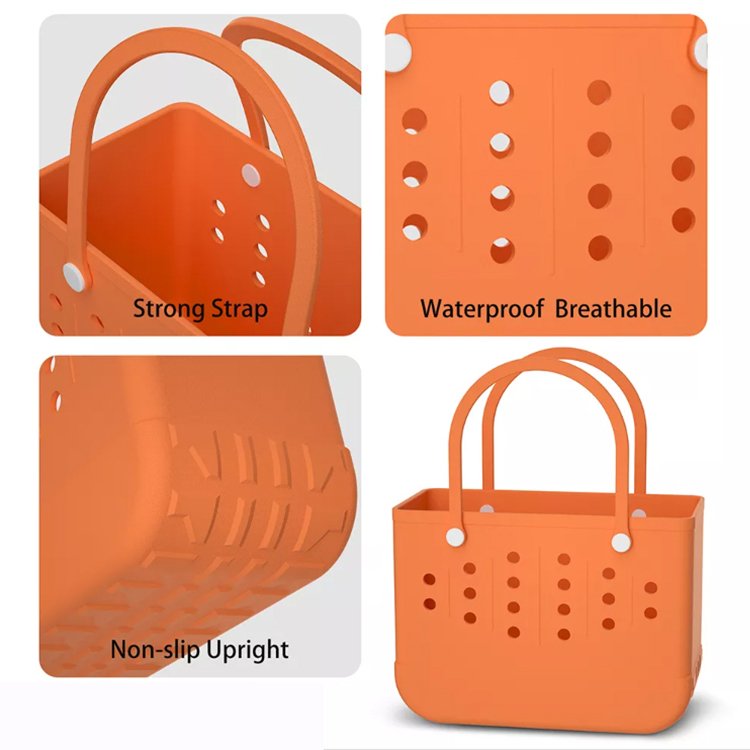 Rarewe Custom Luxury Silicone Matte Rubber Bogg Bag Waterproof Rubber Tote Handbag Beach Bag For Women EVA Bogg Silicone Bag