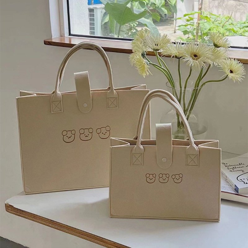Newly designed Feel Bag Tote Zipper Bag Women's fashion handbag Cute style simple large capacity handbag