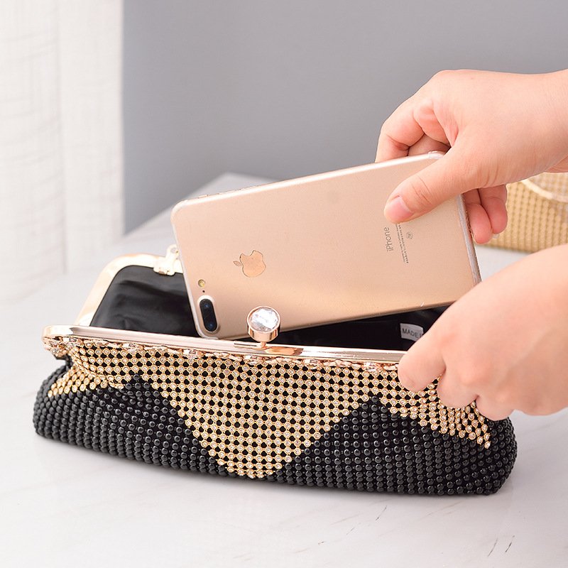 Custom Wholesale Women Clear Evening Clutch Bag Customized Logo Ladies shiny diamond Evening Bag