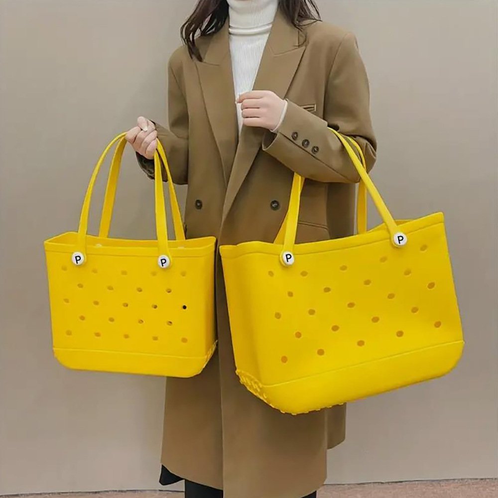 LIND Wholesale Outdoor EVA Portable Travel bogg Beach Tote Bag Waterproof Washable Sand Proof soft silicone Rubber EVA Beach Bag