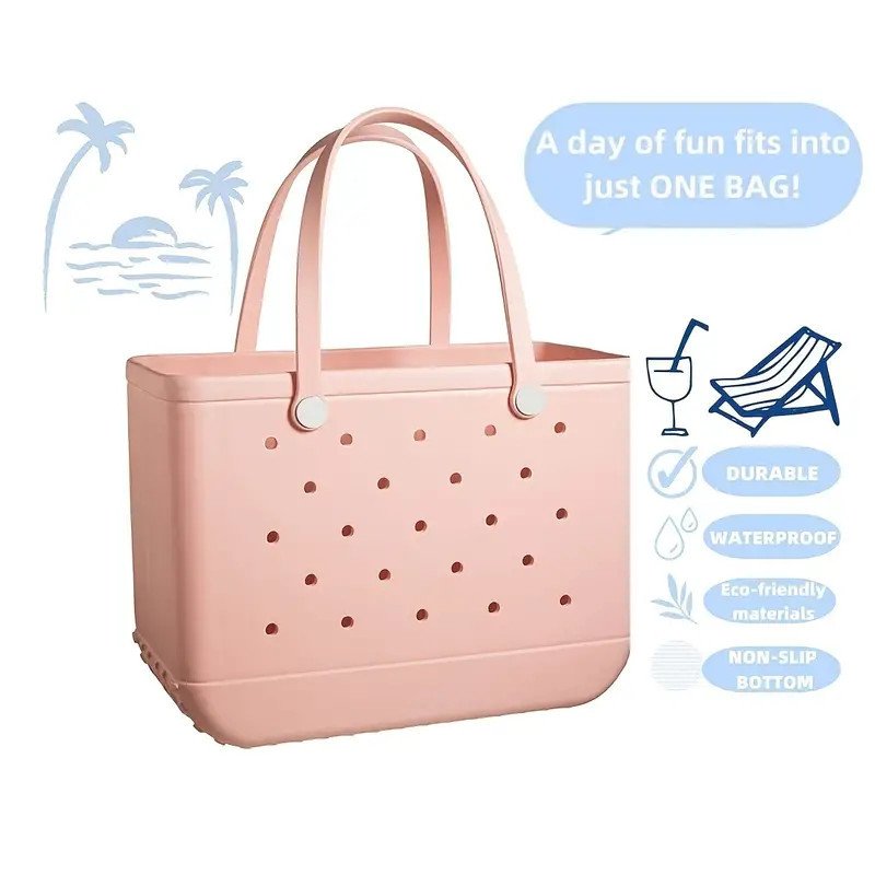 Factory direct Outdoor fashion camping XL Large hand tote simply southern silicone beach bogg bag eva bogg beach bag