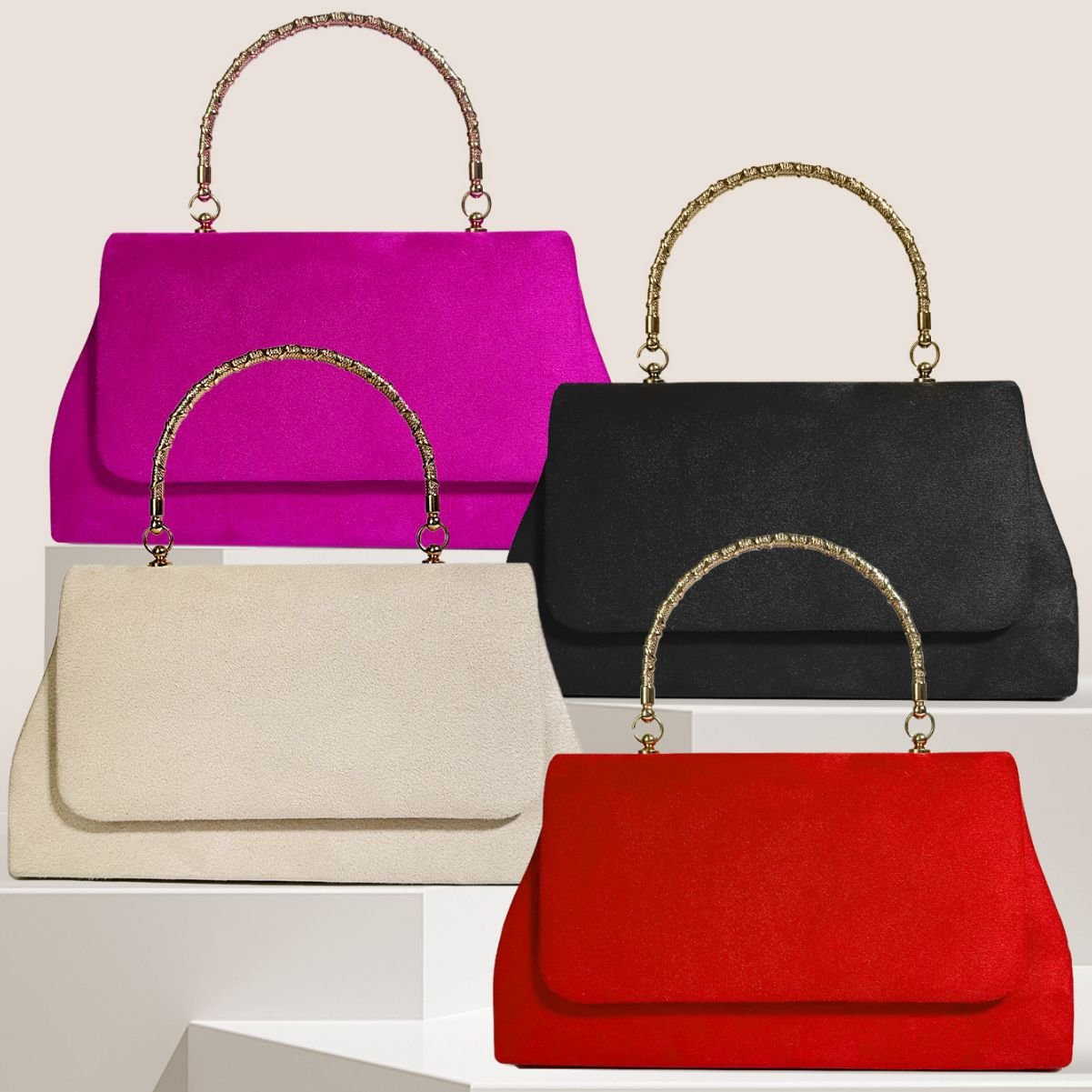 Winter Style Fashion Ladies Simple Velvet Handbag Cosmetic Purse Bride Wedding Clutch Evening Bag FE307