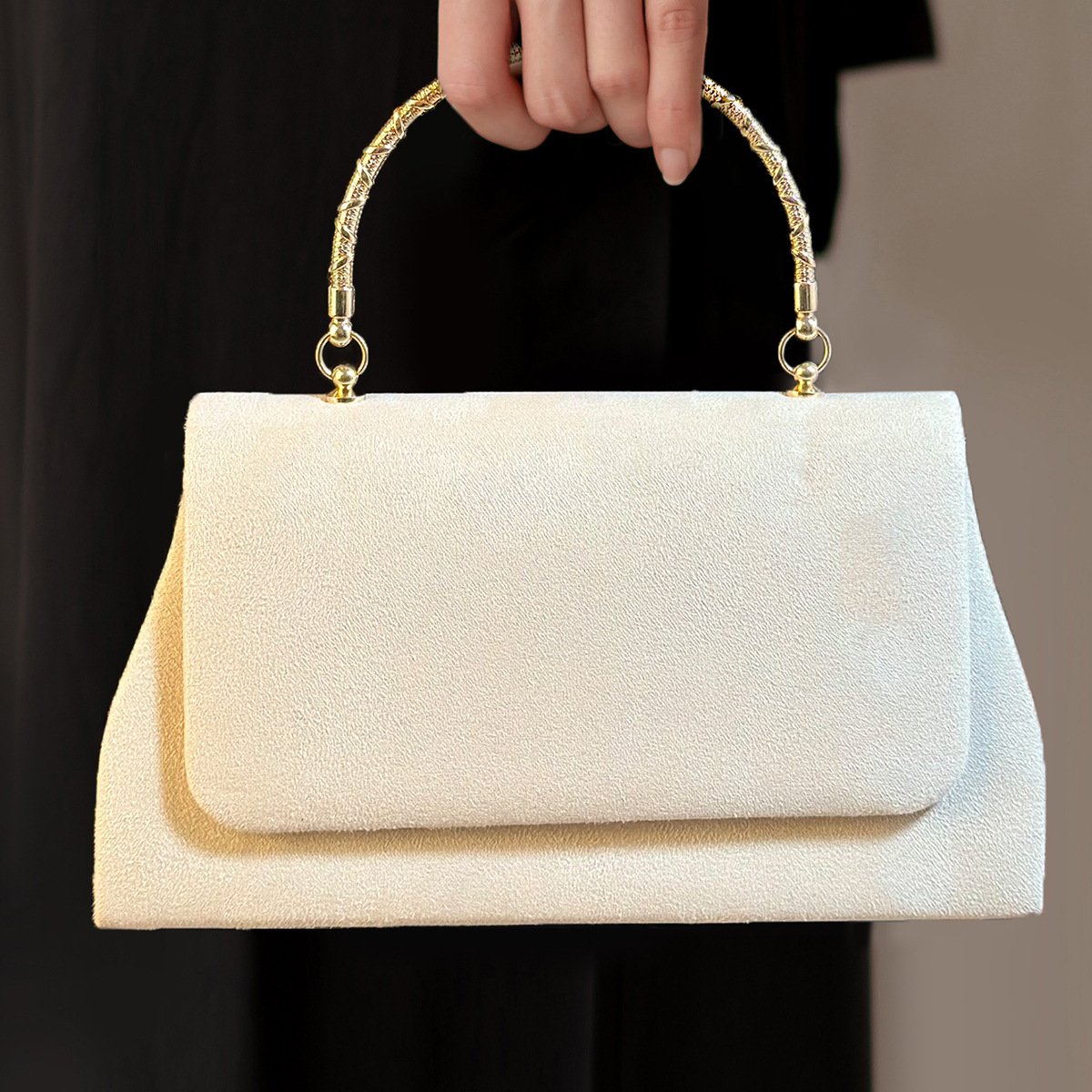 Winter Style Fashion Ladies Simple Velvet Handbag Cosmetic Purse Bride Wedding Clutch Evening Bag FE307