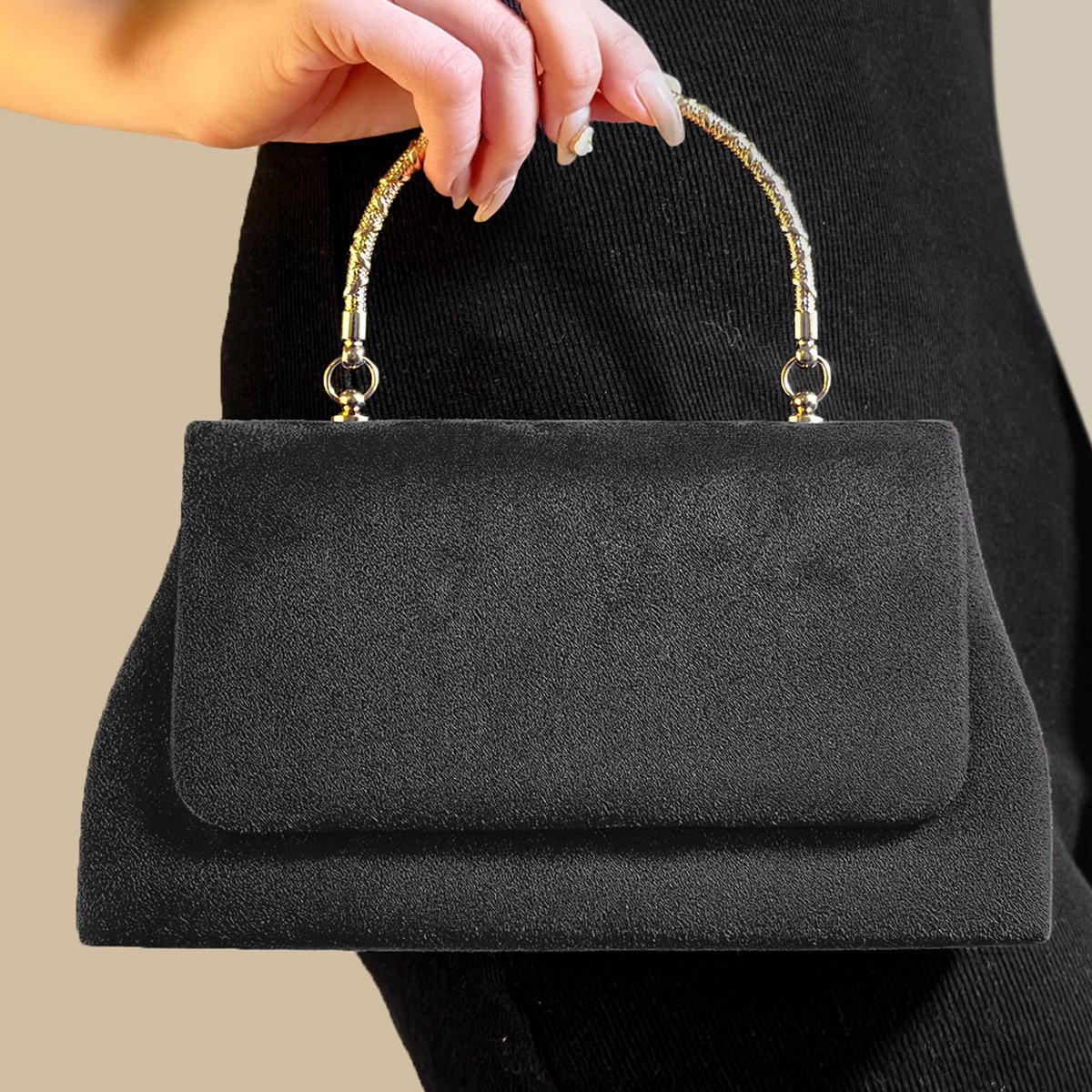 Winter Style Fashion Ladies Simple Velvet Handbag Cosmetic Purse Bride Wedding Clutch Evening Bag FE307