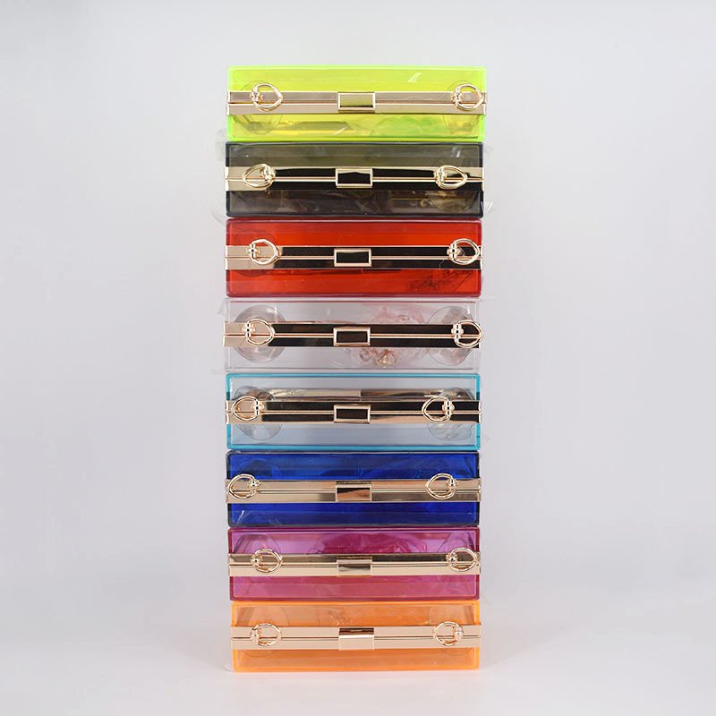 glasses and purse set acrylic purse Transparent Bag 2021 sunglass Clutch purse Chain Clear clutch evening bag