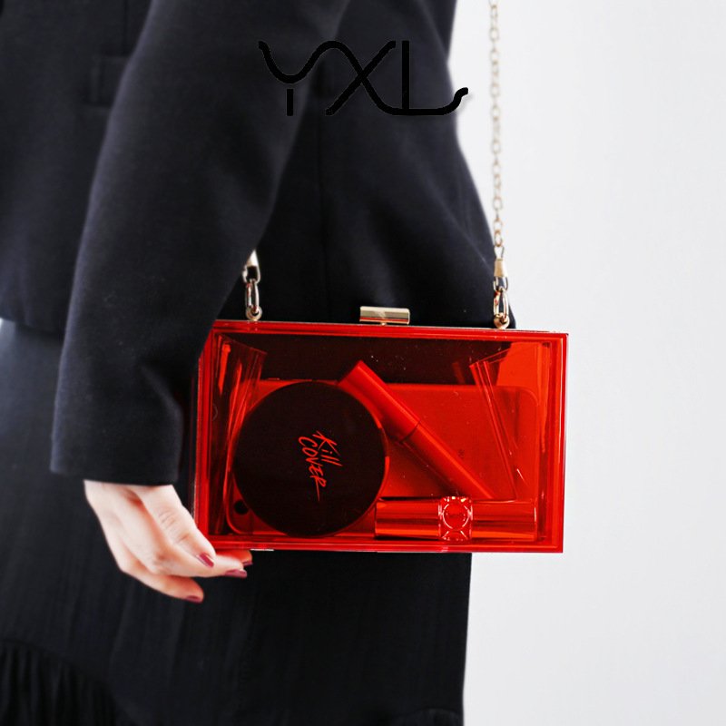 glasses and purse set acrylic purse Transparent Bag 2021 sunglass Clutch purse Chain Clear clutch evening bag