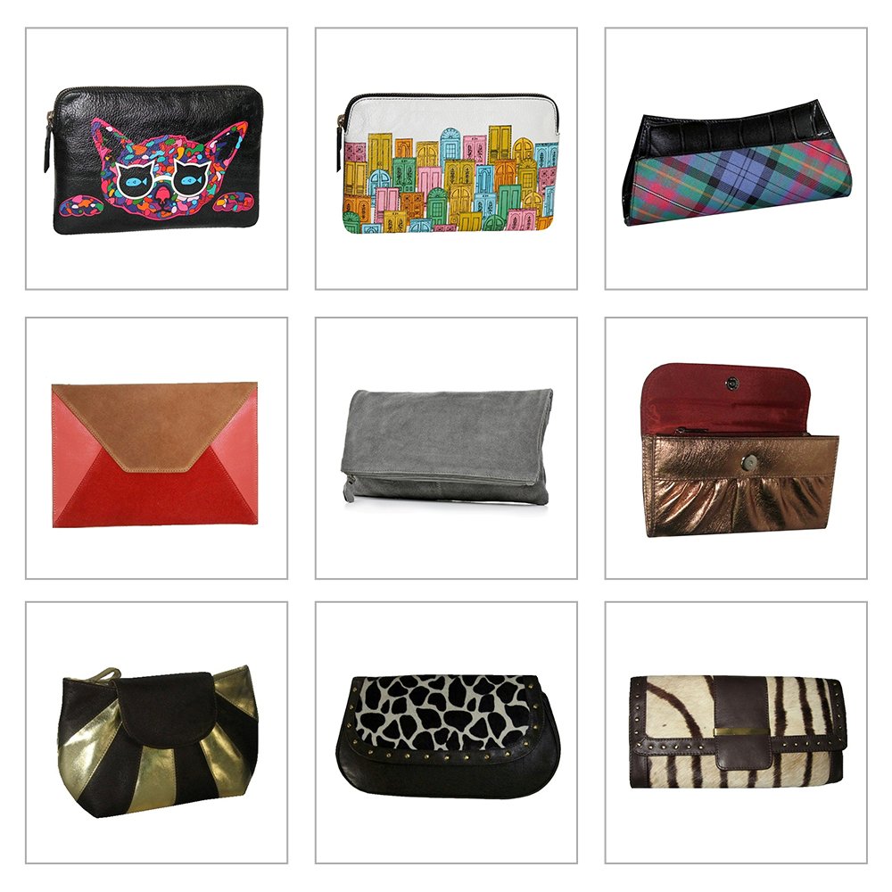 Attractive Design Pure Patterned Leather Clutch Bag Maroon Compact Size Womens Evening Small Bags