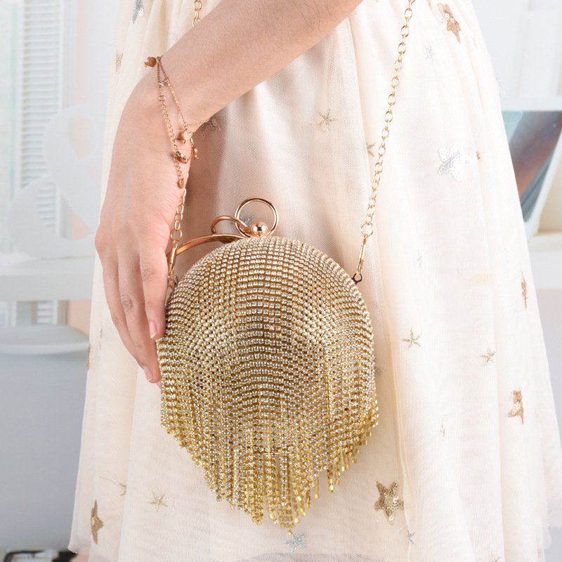 Wholesale Luxury Round Ball Crystal Bling Bag Rhinestone Purses And Handbags Evening Bags for Ladies