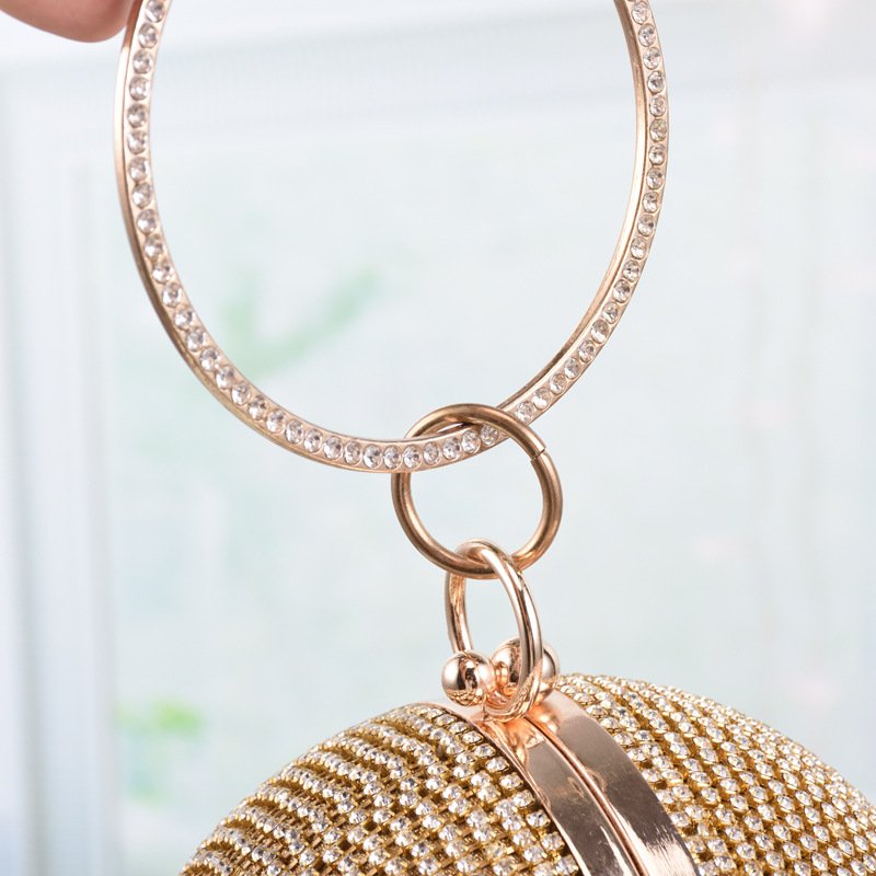 Wholesale Luxury Round Ball Crystal Bling Bag Rhinestone Purses And Handbags Evening Bags for Ladies