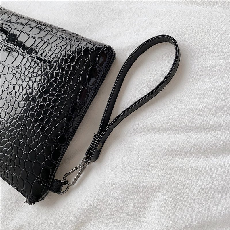 Fashion Casual Alligator Pebbles Pattern Minimalist Women's Zipper Clutch Bag Large Wallet Purse PU Leather Evening Bags