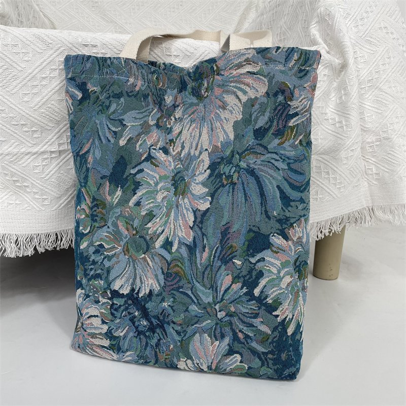 Customize Tapestry Customer Logo Jacquard Women Handbags Grocery Tote bag Women Fashion Shopping bag
