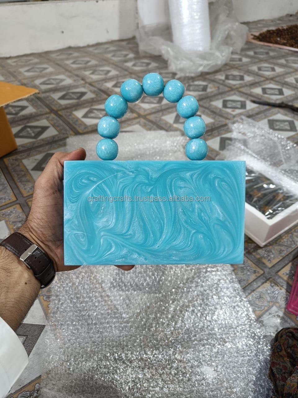 Opulent Evening Bags & Accessories luxury handmade box resin clutches for sale at factory price
