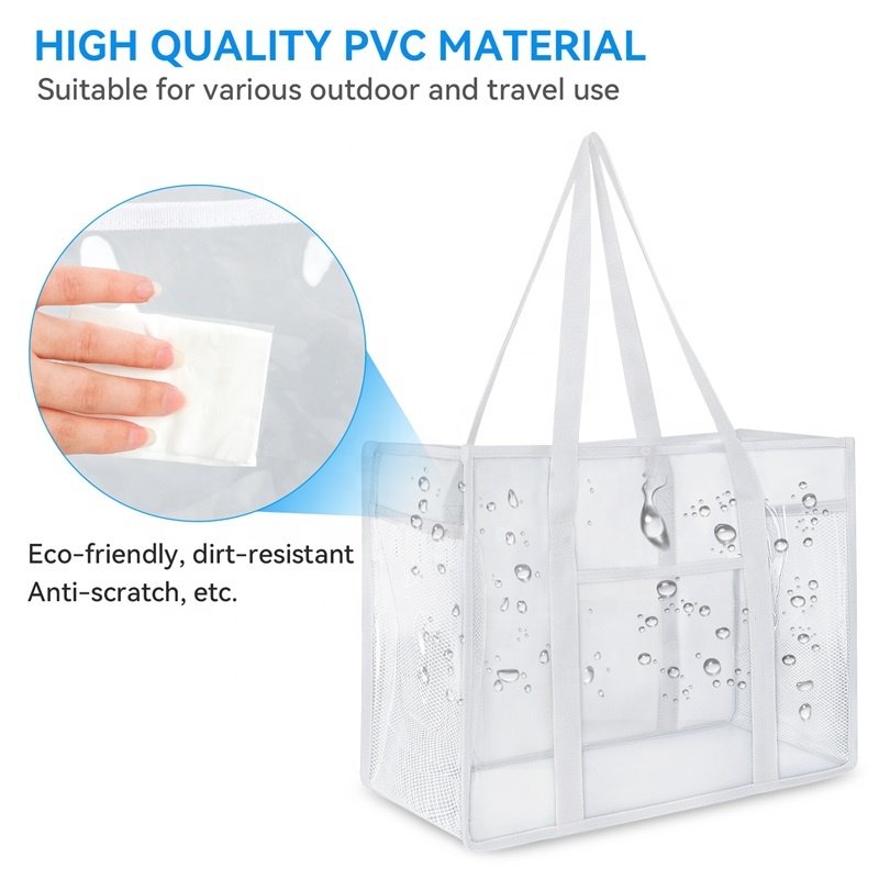 All Seasons Work School Shopping Sports Games Concerts Daily Use Women's Cute Large 45 x 22 x 33 cm PVC Vinyl Clear Tote Bag
