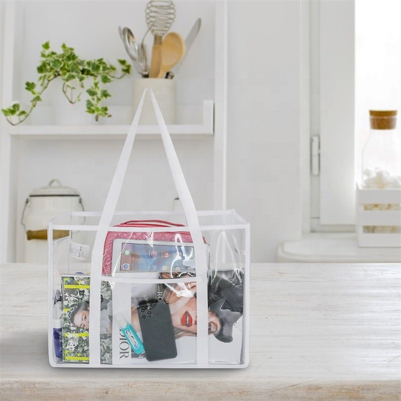 All Seasons Work School Shopping Sports Games Concerts Daily Use Women's Cute Large 45 x 22 x 33 cm PVC Vinyl Clear Tote Bag
