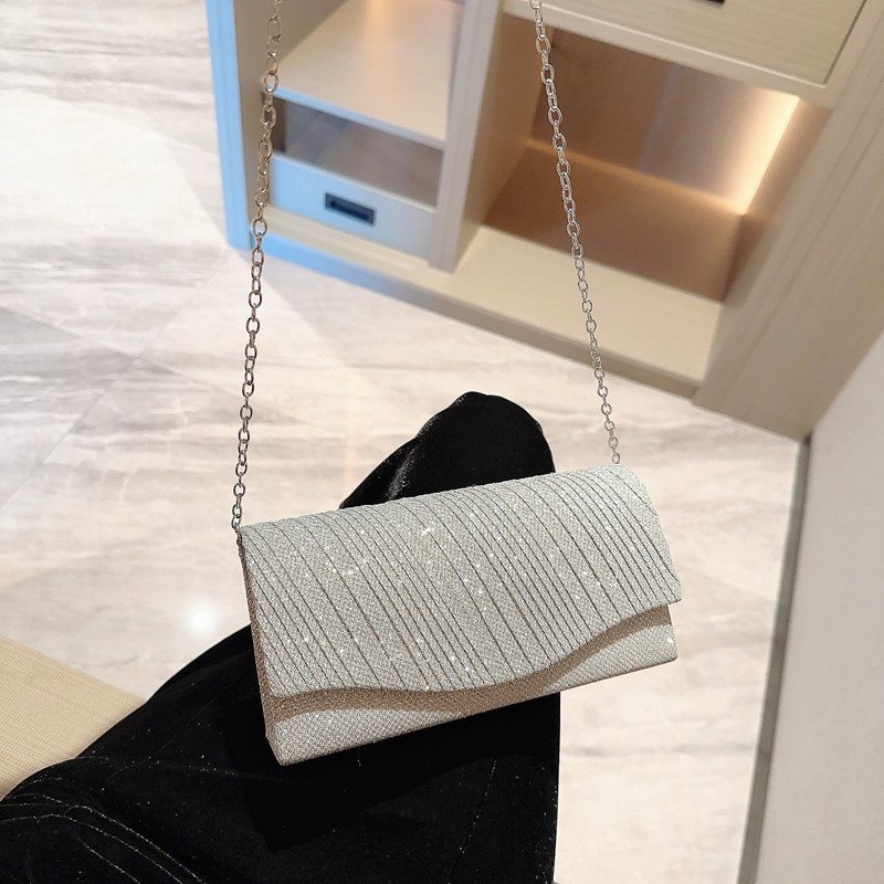 EveBag Glitter Evening Bag Purse Women Envelope Handbag Large Wedding Party Purse Mini Flap Square Metallic Sequin Dress Bag