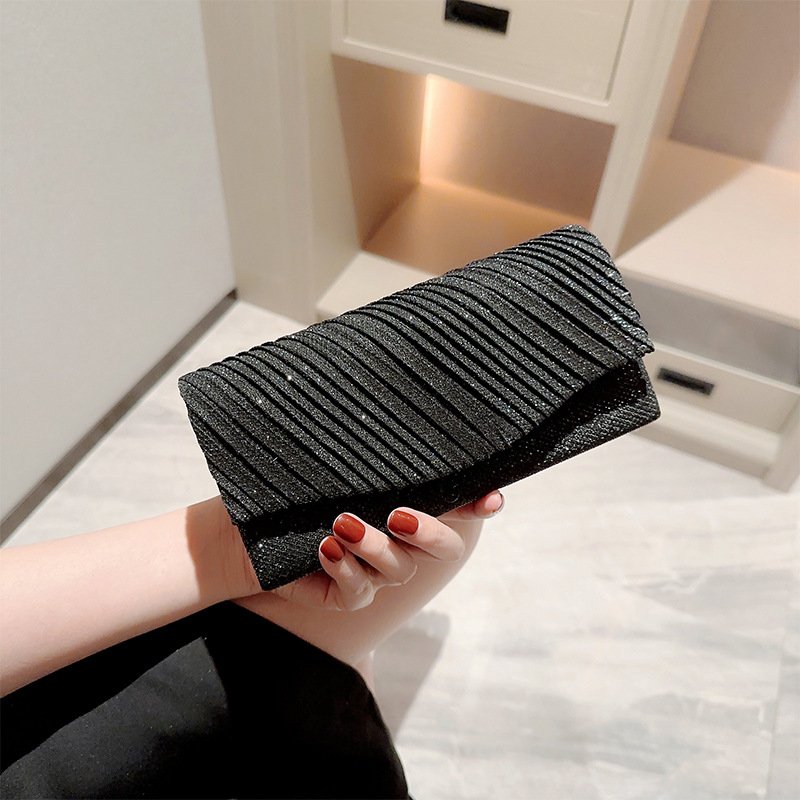 EveBag Glitter Evening Bag Purse Women Envelope Handbag Large Wedding Party Purse Mini Flap Square Metallic Sequin Dress Bag