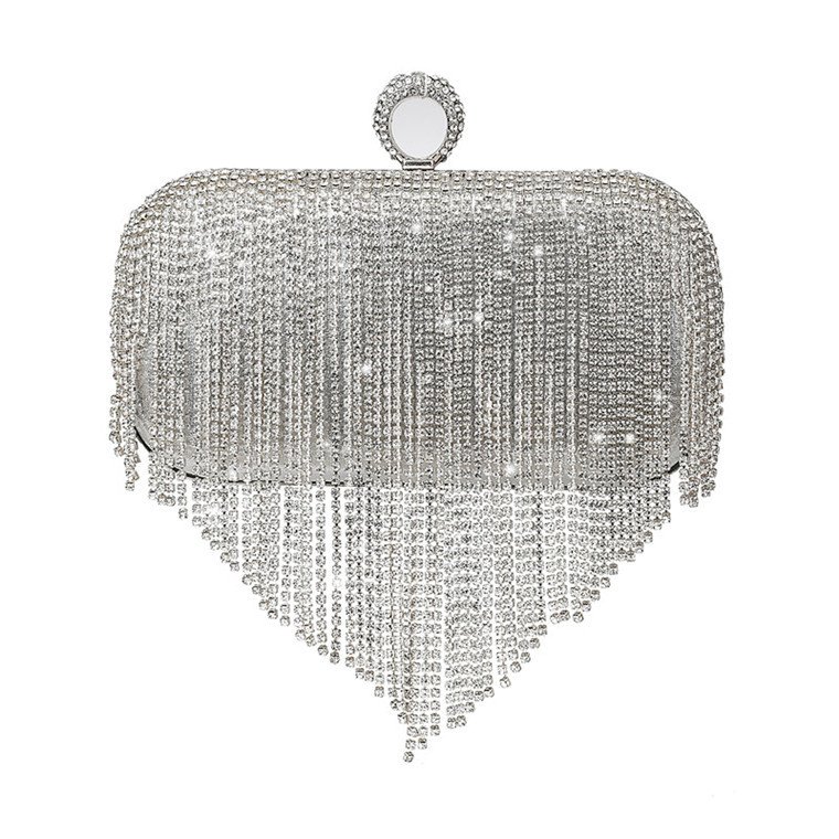 Clutch Rhinestone Ladies Tassel Party Bag Party Clutch Evening Bag One Shoulder Diagonal