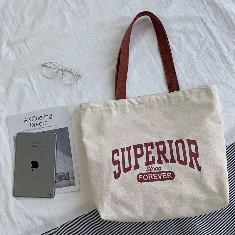Wholesale student sling shoulder canvas bags for classesg large capacity simple fabric crossbody tote bag for women