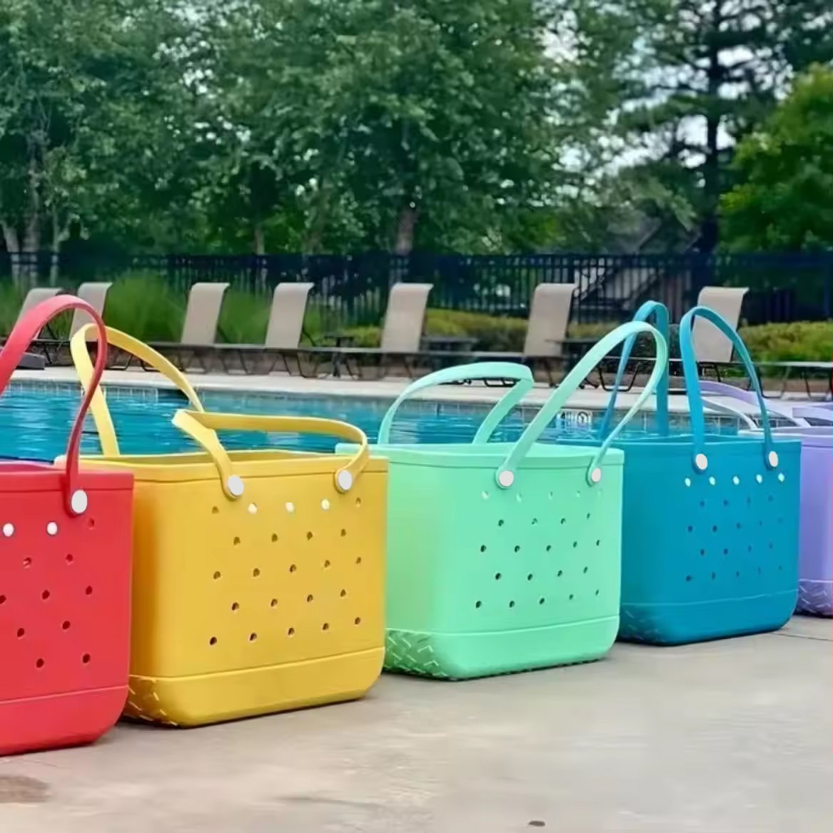 Customizable waterproof rubber large xl beach sac bogg bag shoulder swim crossbody totes handbags eva beach bogg Boggs Bag