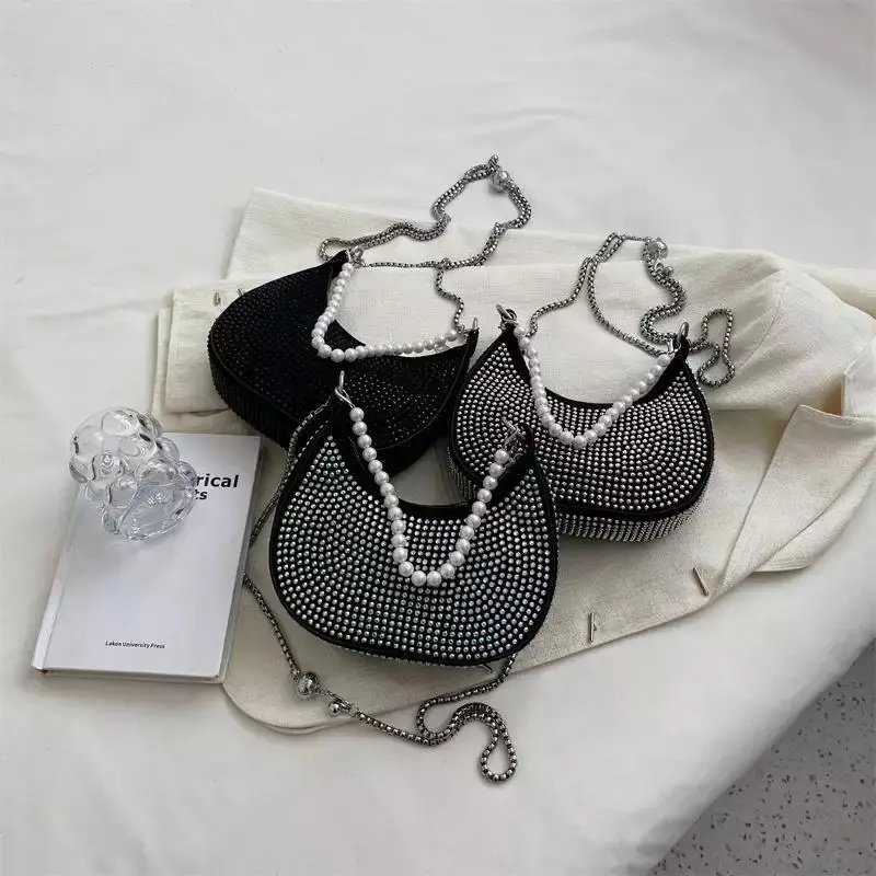 Crystal luxury diamond evening money purse bling hand bag rhinestone women crossbody bags