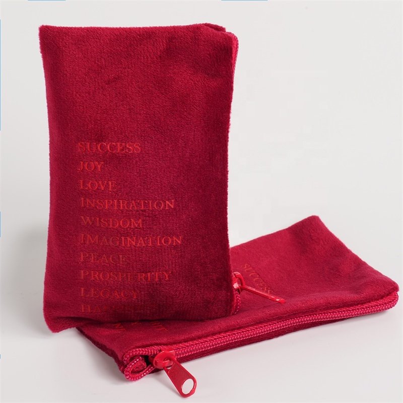 YCX Custom Handbag Dust Bag Red Suede Velvet Fabric High Heels Shoe Clothing Suede Zipper Gift Jewelry Pouches