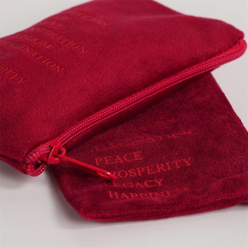 YCX Custom Handbag Dust Bag Red Suede Velvet Fabric High Heels Shoe Clothing Suede Zipper Gift Jewelry Pouches