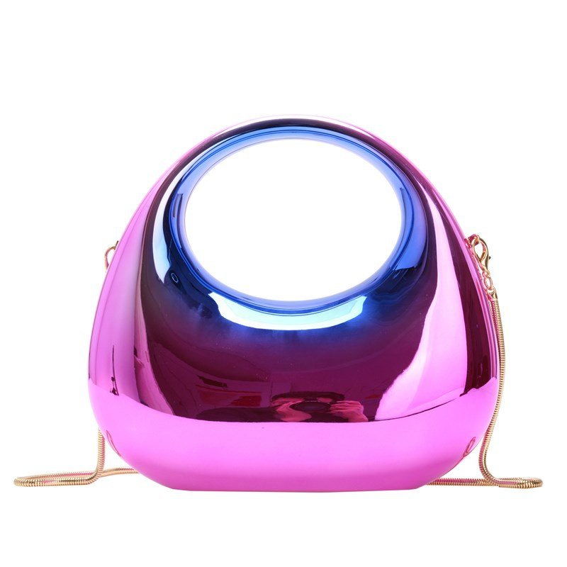 metallic half moon evening bag colorful luxury acrylic evening purse handbag for women
