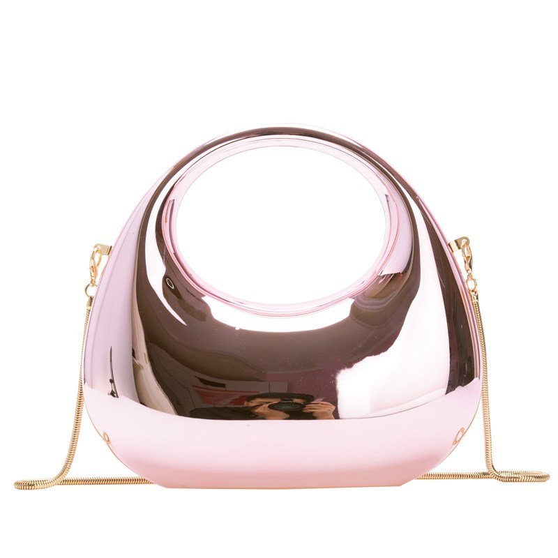metallic half moon evening bag colorful luxury acrylic evening purse handbag for women