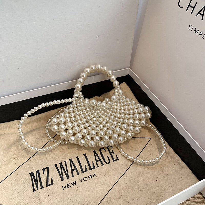 Luxury Vintage Style Party Handbag Ladies Pearl Beaded Shoulder Bag Wedding Party Clutch Bag