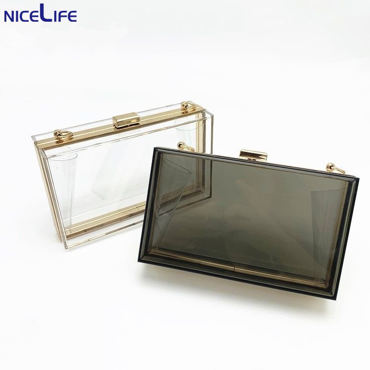 2022 luxury women wedding hand bag bridal handbag transparent clutch party acrylic evening bags clear purse