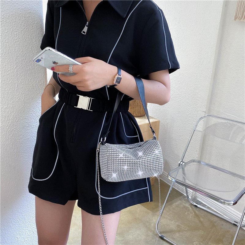 Design Ladies Evening Bag Pleated Shine Small Ladies Versatile Handbags Wholesale Cheap Handbag