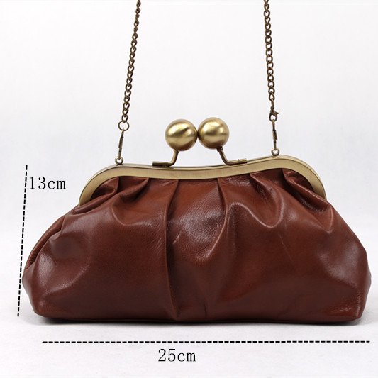 Fashion Snap Kiss Lock Clutch Bags Evening Bag Party Leather Clutch