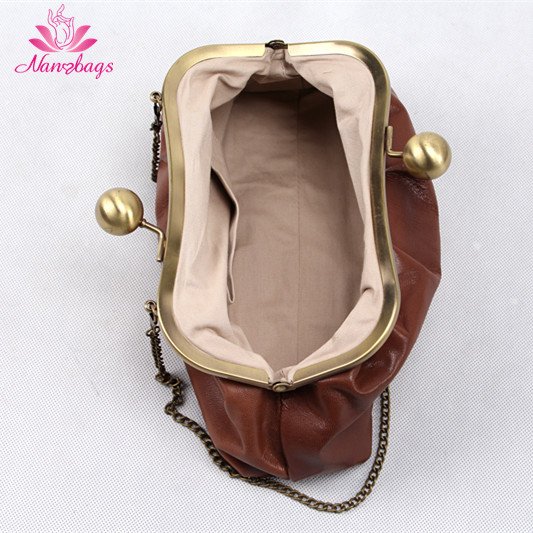 Fashion Snap Kiss Lock Clutch Bags Evening Bag Party Leather Clutch