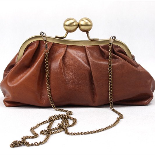 Fashion Snap Kiss Lock Clutch Bags Evening Bag Party Leather Clutch