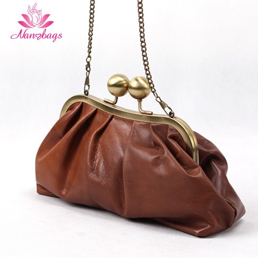 Fashion Snap Kiss Lock Clutch Bags Evening Bag Party Leather Clutch