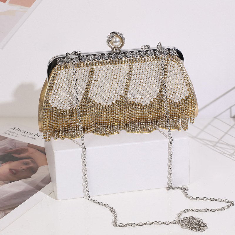 Europe-america Pearl Evening Bags For Ladies Vintage Crossbody Sling Bags For Party Luxury Handbags For Women Famous Brands
